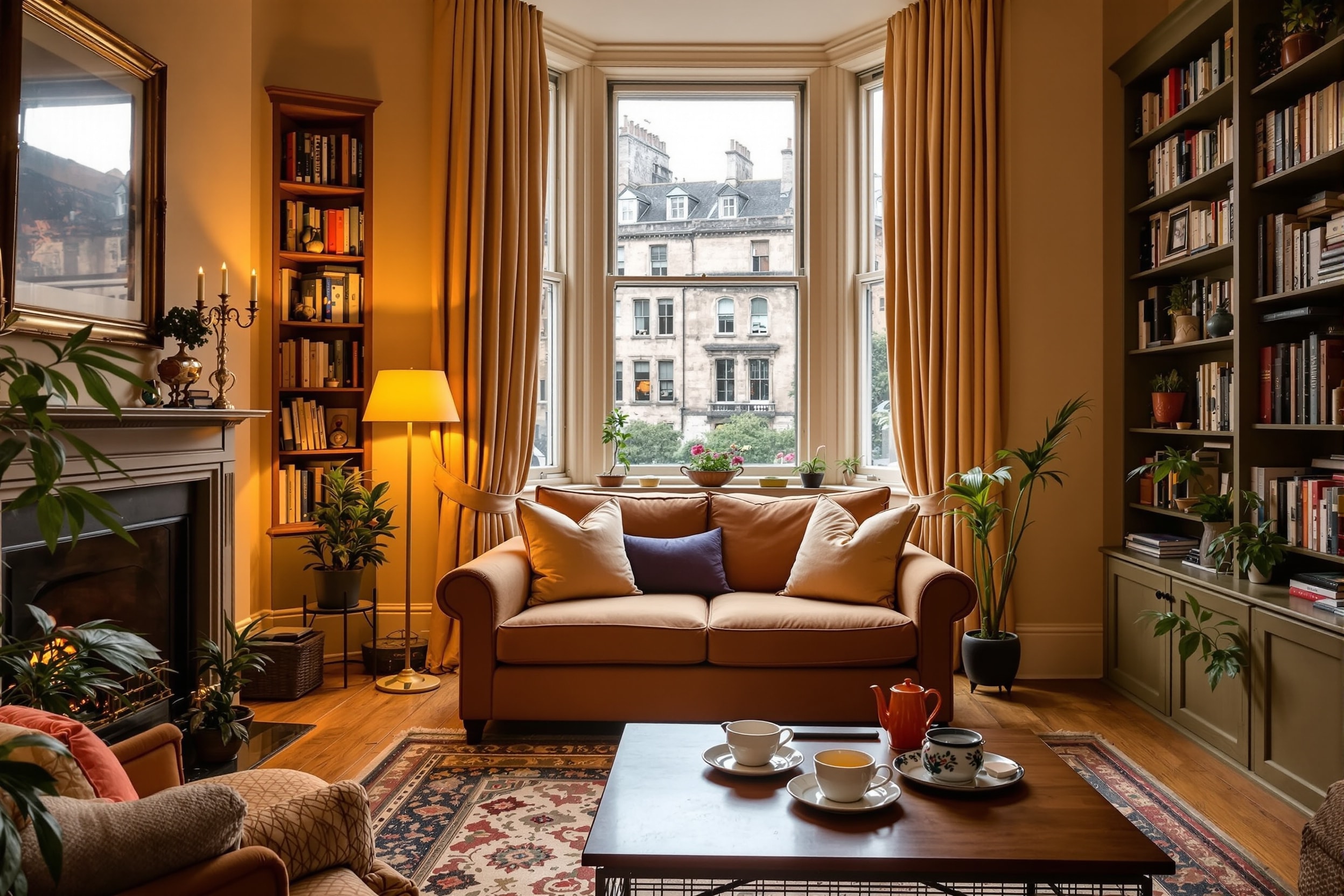 Warm and welcoming Edinburgh living room interior