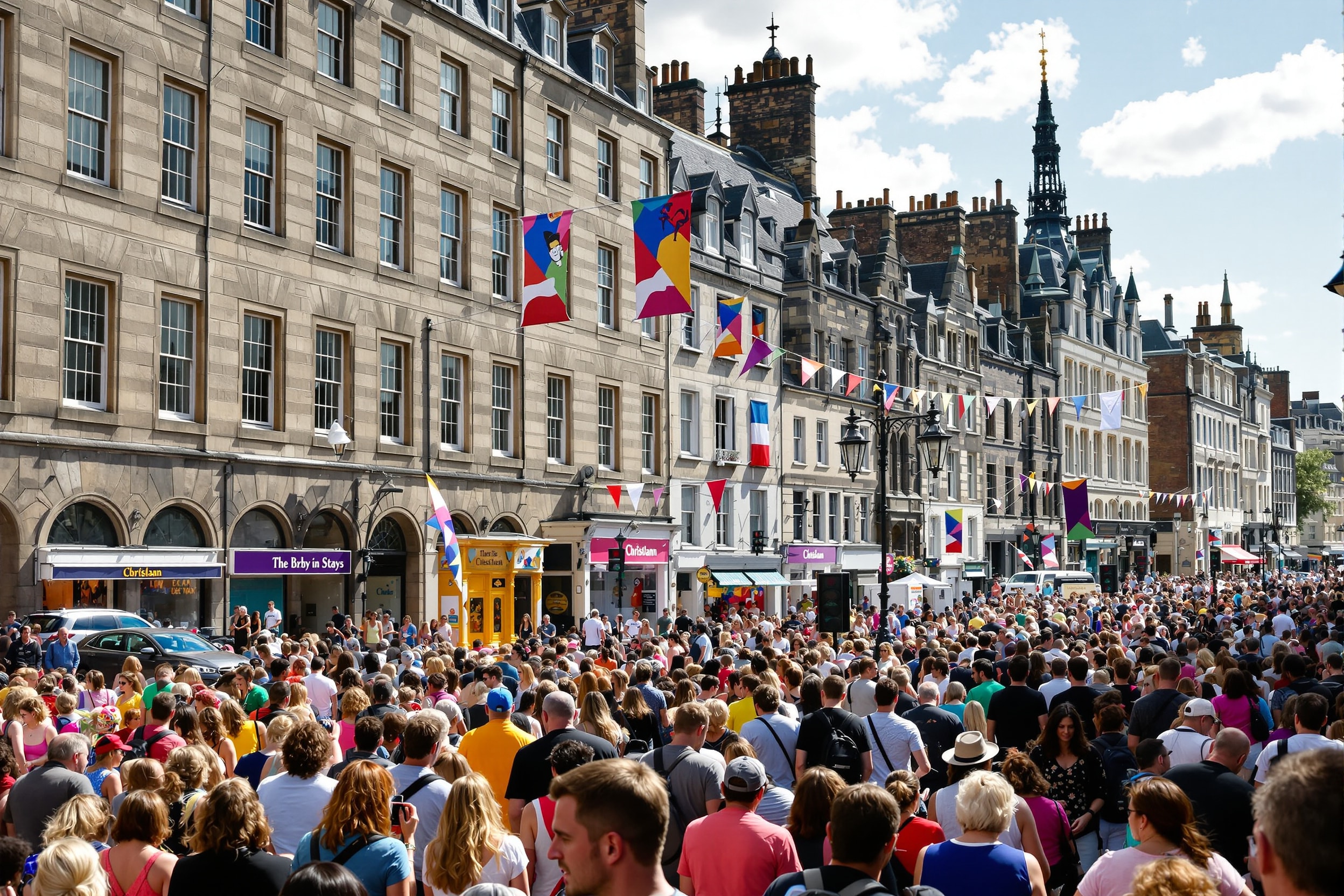 Summer festival crowds on Edinburgh's Royal Mile